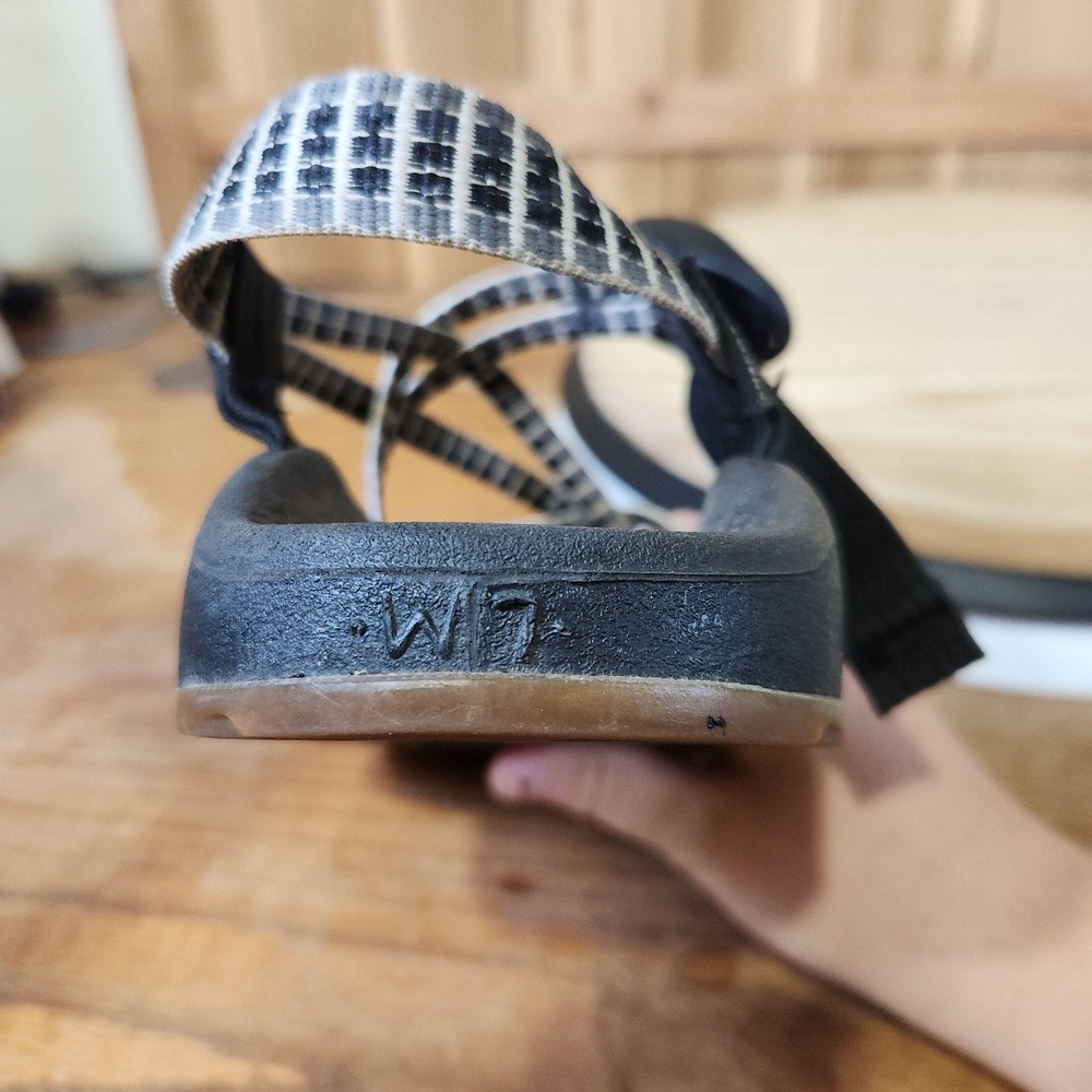 Chaco Zx/2 Sandals Womens Size 7 Black Check Strappy Adjustable Hiking Outdoor - Picture 8 of 10